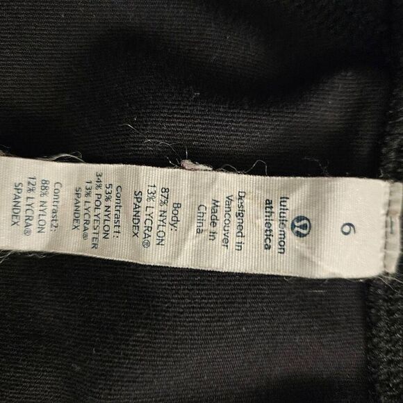 Lululemon athletic jacket, black with colorful block on front. Size 6.  # 812 - Picture 3 of 3